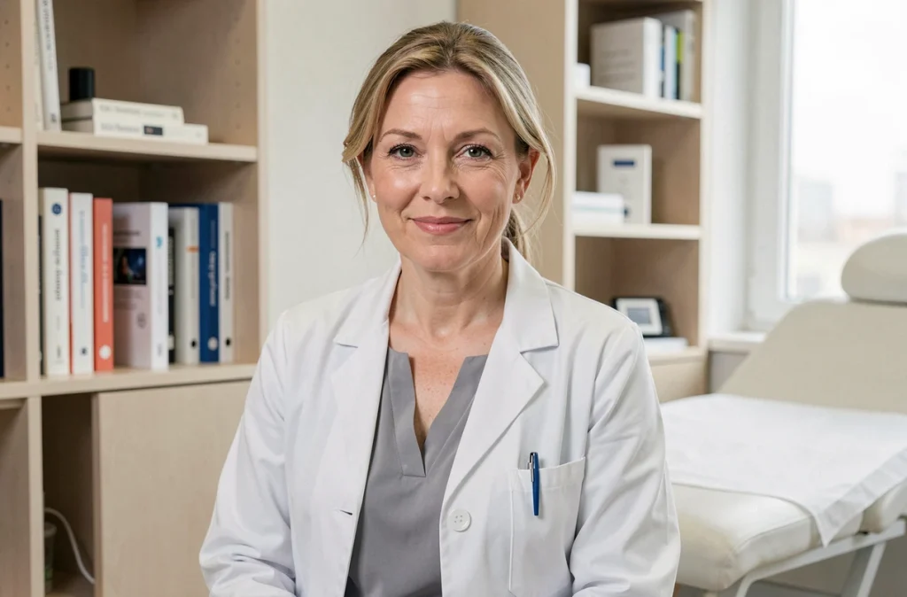 Dr Anne Fourmestraux De, dermatologue au Havre, dans son cabinet de dermatologie